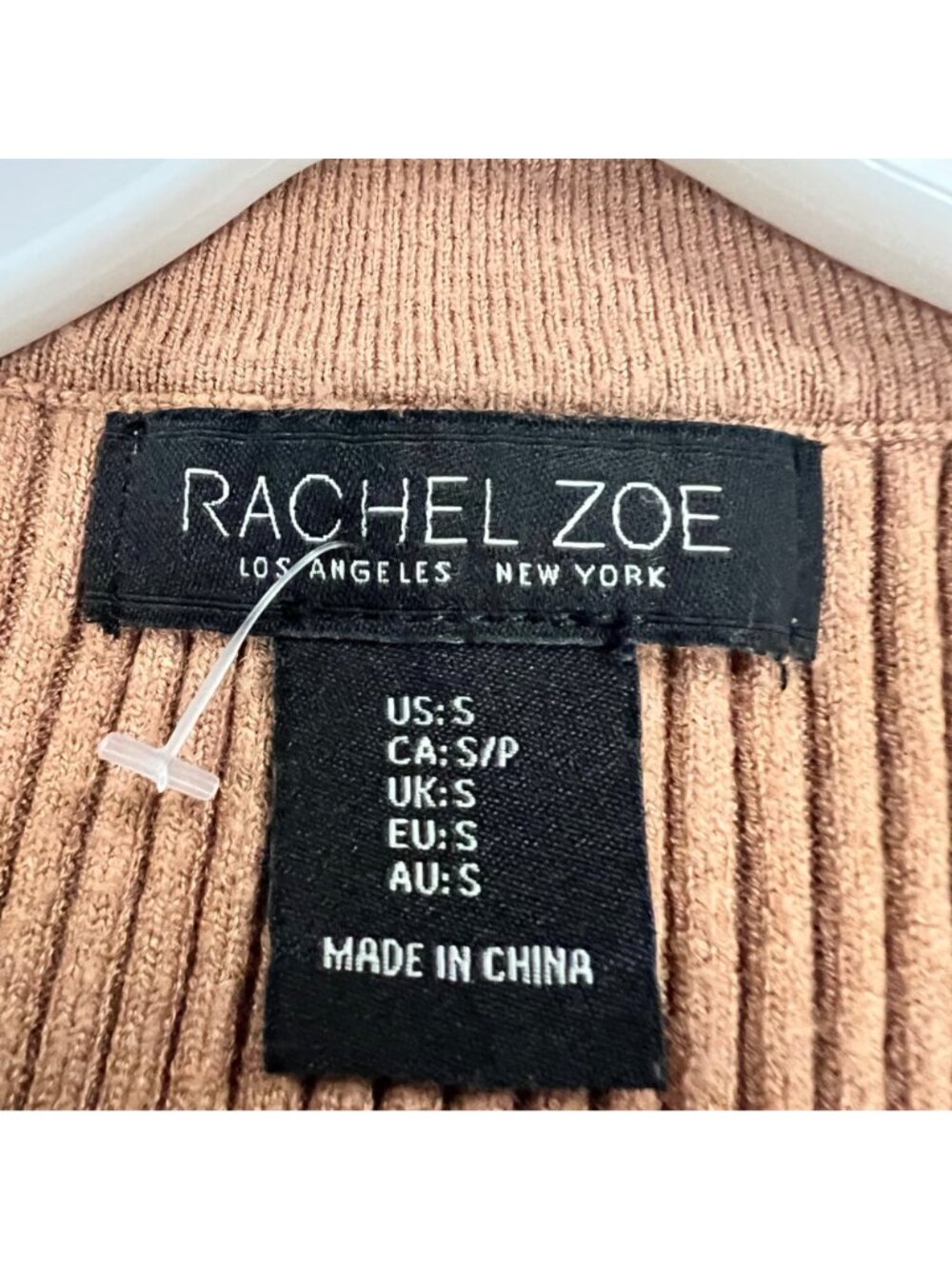Rachel Zoe Womens Cropped Cardigan V-Neck Button Up Light Brown Size Small - Picture 8 of 9